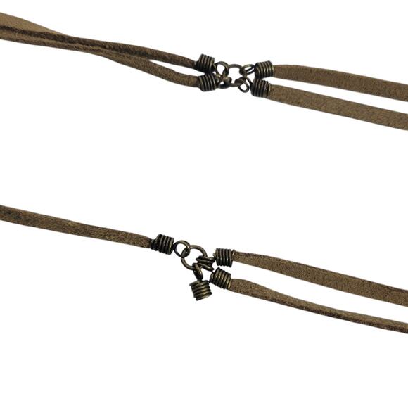 Vintage Turquoise Leather Chain Belt Western Cowgirl Medallion Concho One Size - Picture 11 of 14